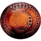 1 Macuta 1785-1786, Countermarked on ½ Macuta [Angola]