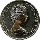1 крона 1993, 40 лет коронации Елизаветы II [Гибралтар]