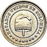 2½ сентаво 1881, Диаметр 18мм [Колумбия]