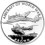 1 крона 1995, Авиация Второй Мировой войны - Bristol Blenheim 142 [Остров Мэн]