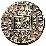 2 мараведи 1718-1720, Отметка монетного двора "Летучая мышь" [Испания]