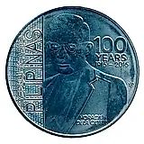 1 писо 2016, 100 лет со дня рождения Горацио де ла Коста [Филиппины]