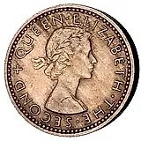 Sixpence 1957, With Shoulder Strap [New Zealand]
