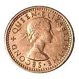 3 Pence 1956, With Shoulder Strap [New Zealand]