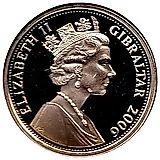 1 крона 2007, 60 лет свадьбе Королевы Елизаветы II и Принца Филиппа /Бюсты Елизаветы II и Филиппа/ [Гибралтар]