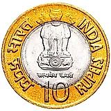 10 рупий 2009, 100 лет со дня рождения Хоми Бабы [Индия]