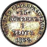 15 копеек - 1 злотый 1834, НГ