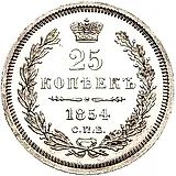 25 копеек 1854, СПБ-HI