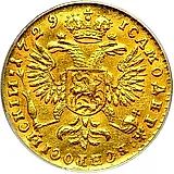 1 червонец 1729, с бантом у лаврового венка