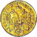 1 червонец 1716, надписи на латыни, в меховом плаще с пряжкой