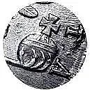 полтина 1736, без кулона на груди, крест державы простой