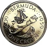 1 крона 1959, парусные корабли [Бермудские Острова]