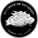 25 пенсов 1977, Елизавета II [Гернси] Proof