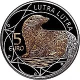 5 евро 2011, выдра [Люксембург] Proof