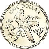 1 доллар 1974, красный ара [Белиз] Proof