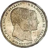 5 франков 1853, свадьба Брабантских [Бельгия]