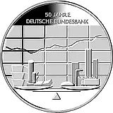 10 евро 2007, J, 50 лет Немецкому федеральному банку [Германия]