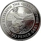 50 пенсов 1995, королева-мать [Остров Вознесения / Острова Святой Елены, Вознесения и Тристан-да-Кунья] Proof