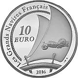 10 евро 2016, барк Белэм [Франция] Proof