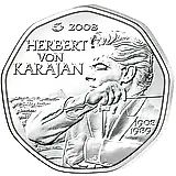 5 евро 2008, Герберт фон Караян [Австрия]