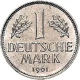 1 марка 1961, D, знак монетного двора: "D" - Мюнхен [Германия / ФРГ]