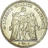 5 франков 1873, A, Геркулес [Франция]