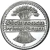 50 пфеннигов 1922, E, знак монетного двора "E" — Мульденхюттен [Германия / Веймарская республика]