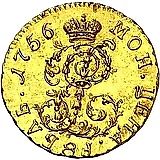 1 рубль 1756, "с вензелем", новодел