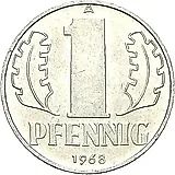1 пфенниг 1968, A [Германия / ГДР]
