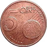 5 евро центов 2002, A, регулярный чекан Германии, знак монетного двора: "A" - Берлин [Германия]