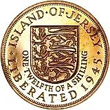 1/12 шиллинга 1945, Освобождение, королева Елизавета II (выпуск 1954 года) [Джерси]