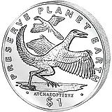 1 доллар 1993, археоптерикс [Либерия] Proof