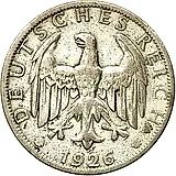 2 рейхсмарки 1926, A, знак монетного двора "A" — Берлин [Германия]