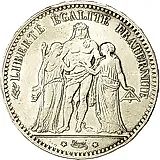 5 франков 1876, A, Геркулес [Франция]