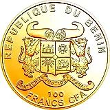 100 франков 2010, Конопля посевная (Cannabis sativa) (золото) [Бенин]