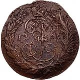 2 копейки 1766, СПМ, гурт сетчатый