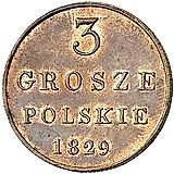 3 гроша 1829, FH