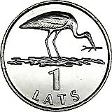 1 лат 2001, аист [Латвия]