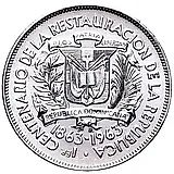 1 песо 1963, 100 лет восстановлению Республики [Доминикана / Доминика]