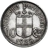 10 эскудо 1928, Битва при Оурике [Португалия]