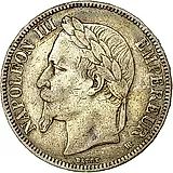 5 франков 1868, BB, Серебро /серый цвет/ [Франция]