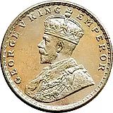 1 рупия 1919, ♦, знак монетного двора: "♦" - Бомбей [Индия / Британская Индия]