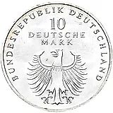 10 марок 1998, F, 50 лет Немецкой марке [Германия]