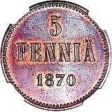5 пенни 1870