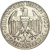 5 рейхсмарок 1930, D, Цеппелин [Германия]