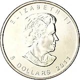 5 долларов 2011, Grizzly (медведь гризли) [Канада]