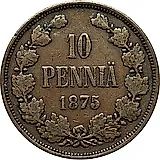 10 Pennia 1875