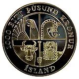 1000 крон 2000, 1000 лет путешествию Лейфа Эрикссона [Исландия] Proof