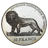 10 франков 2006, футбол [Демократическая Республика Конго] Proof