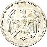 1 марка 1924, A, знак монетного двора "A" — Берлин [Германия]